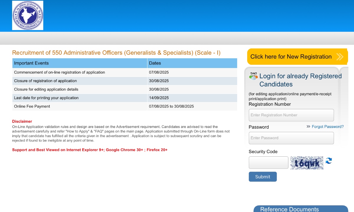 NIACL AO Admit Card