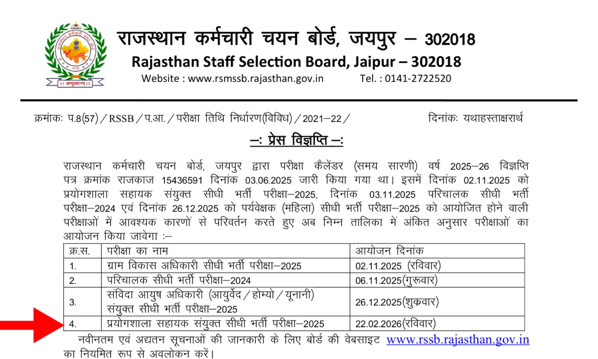 RSSB Lab Attendant Exam Date