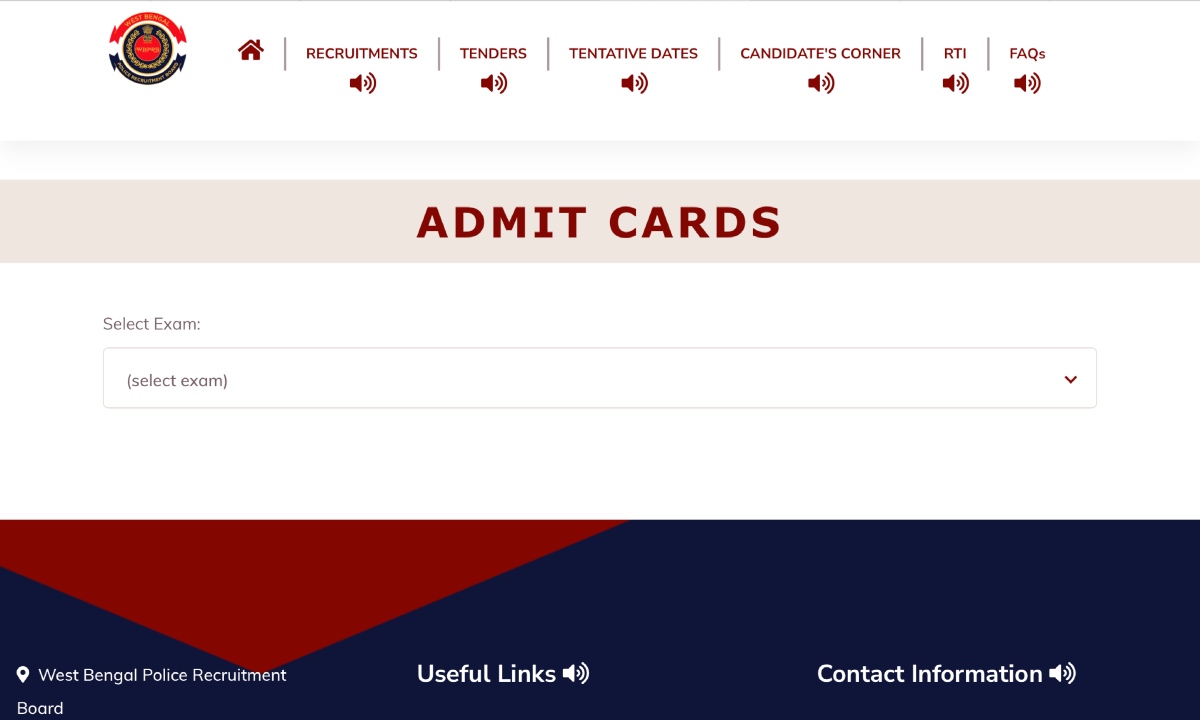 WBP Constable Admit Card