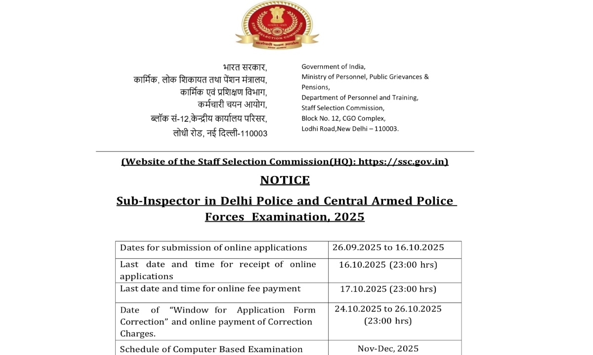 SSC CPO Exam
