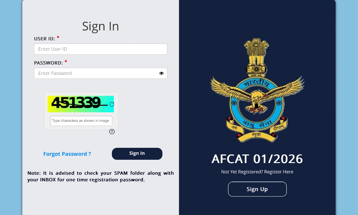 AFCAT Recruitment 2026 Registration 