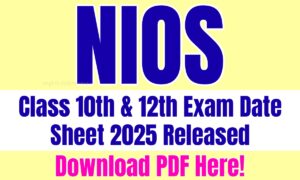 NIOS Exam Date